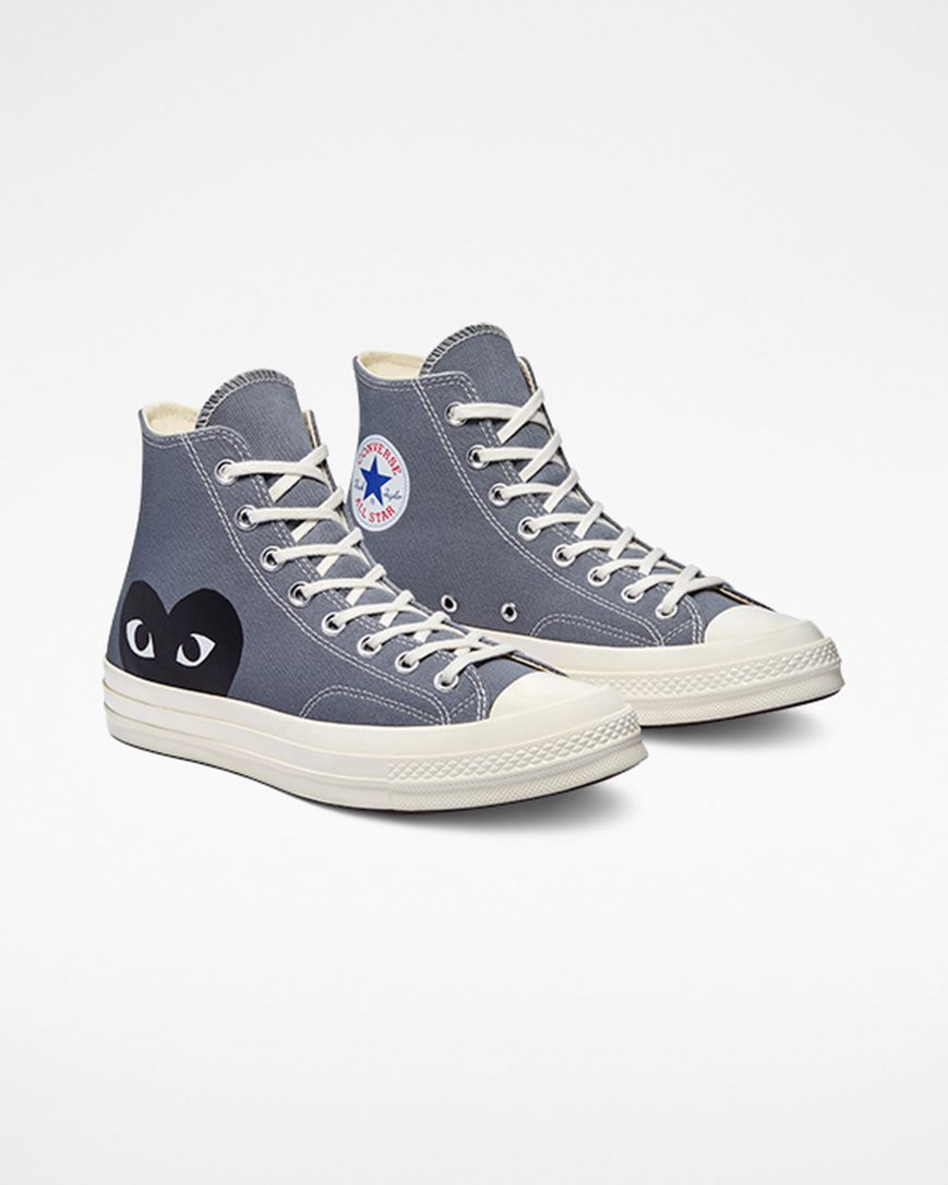 Tenisky Vysoke Converse x Comme des Garçons PLAY Chuck 70 Panske Siva Čierne | SK IANXB2